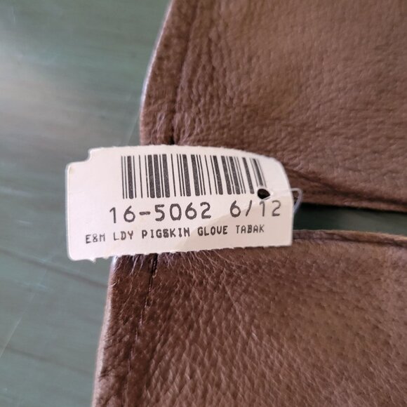 Edwards Marks Genuine Pigskin Leather Gloves Size 6 1/2‎ Brown Perforated Design - Picture 4 of 5